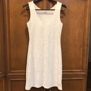 White Calvin Kline Sequins Cocktail Dress